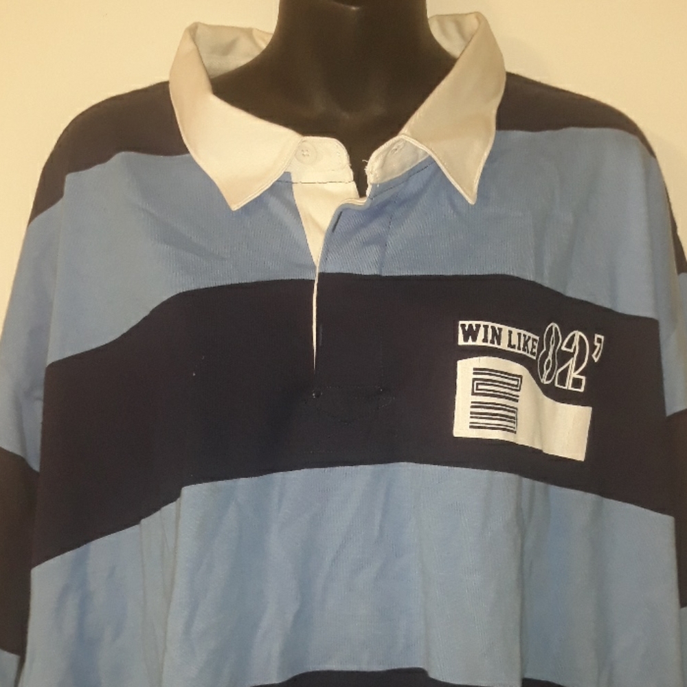 4XL Strip light/dark blue  shirt